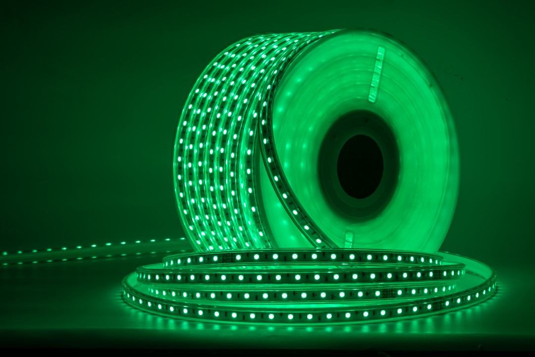 5050 220V 60led RGB IP65 (GREEN)